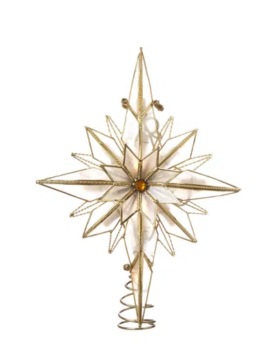 Kurt Adler 10-inch Ul 10-light White Angel Treetop In Gold