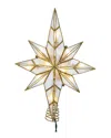 Kurt Adler 10-light 12-point Capiz Star & Center Gem Treetop In Gold