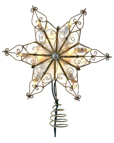 Kurt Adler 10-light 6-point Capiz Star Treetop In Gold