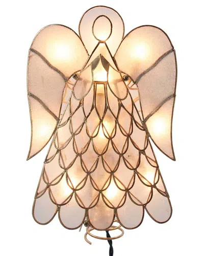 Kurt Adler 10-light 7-point Blue Capiz Star Treetop In Gold