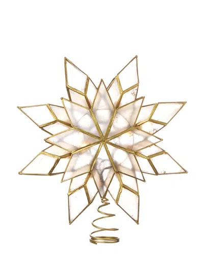 Kurt Adler 10-light Capiz Clear Star Treetop In Gold