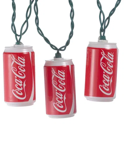 Kurt Adler 10-light Coca-cola Can Light Set In Red
