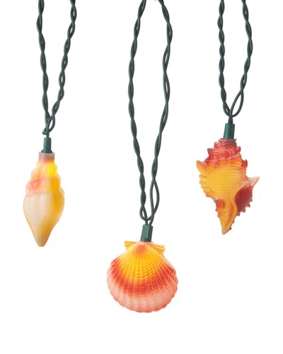 Kurt Adler 10-light Conch & Shells Light Set In Yellow