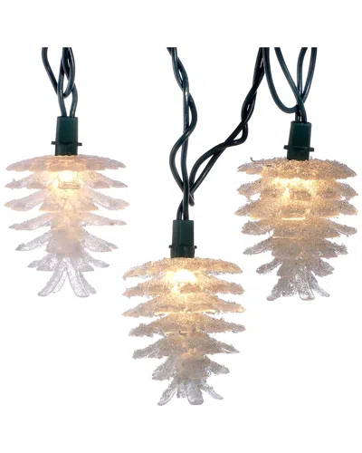 Kurt Adler 10-light Frosted Pinecone Light Set