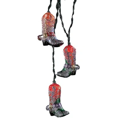 Kurt Adler 10-light Glitter Boots Indoor Light Set In Multi
