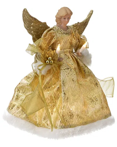 KURT ADLER KURT ADLER 10-LIGHT GOLD DRESS ANGEL TREETOP