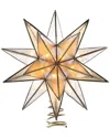 Kurt Adler 10-light Led 15-point Sputnik Capiz Tree Topper In Gold
