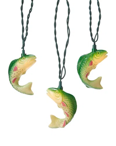 Kurt Adler 10-light Trout Light Set In Green