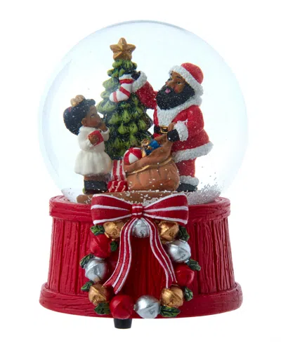 Kurt Adler 100mm Musical African American Santa Water Globe In Multicolored