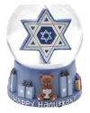 Kurt Adler 100mm Musical Hanukkah Star Of David Waterglobe In Blue
