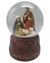 Kurt Adler 100mm Wind-up Musical Nativity Scene Water Globe. In Brown