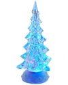Kurt Adler 10.25-inch Battery-operated Led Clear Tree Tablepiece With Motion In Blue