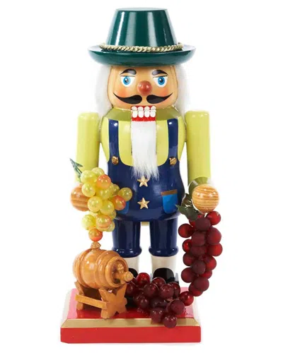 Kurt Adler 10.25-inch Wooden Winemaker Nutcracker In Multi