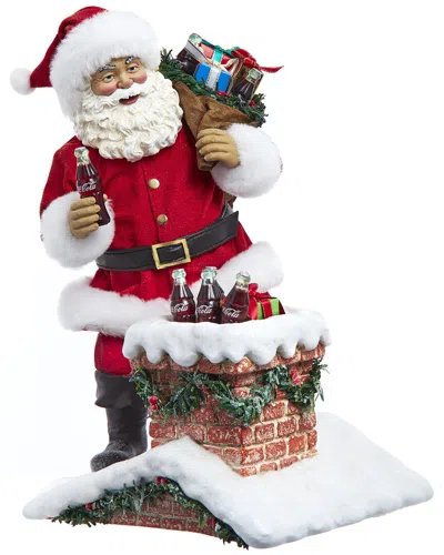 KURT ADLER KURT ADLER 10.5-INCH COCA-COLA SANTA IN CHIMNEY CHRISTMAS TABLEPIECE