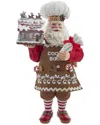 Kurt Adler 10.5-inch Fabriché Chef Santa Decorating Gingerbread House In Multi