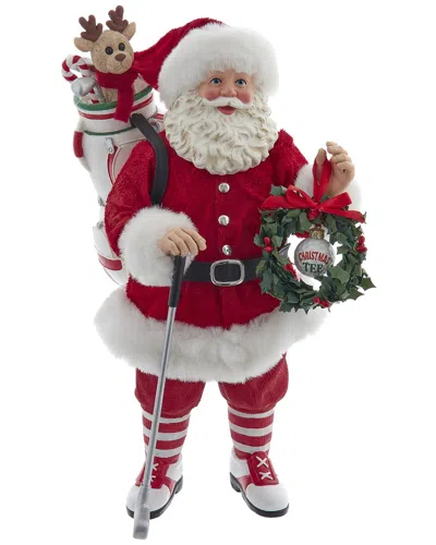 Kurt Adler 10.5-inch Fabriché Golf Santa In Multi