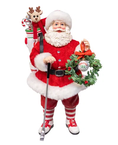 Kurt Adler 10.5-inch Fabriche Golf Santa In Red