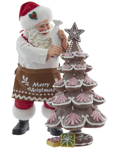 KURT ADLER KURT ADLER 10.5-INCH FABRICHÉ SANTA DECORATING GINGERBREAD TREE