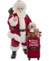 Kurt Adler 10.5-inch Fabriché Santa With Red Luggage In Red
