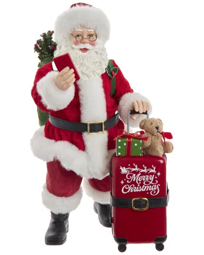 Kurt Adler 10.5-inch Fabriché Santa With Red Luggage