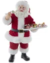 Kurt Adler 10.5-inch Fabriché Santa With Sushi Platter In Red