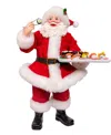 Kurt Adler 10.5-inch Fabriche Santa With Sushi Platter In Red