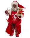 Kurt Adler 10.5in Fabriché Black Santa In Pajamas & Robe