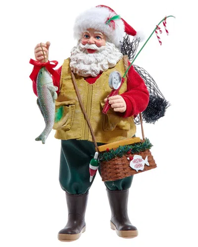 Kurt Adler 10.5in  Fisherman Santa Table Top Décor In Multicolor