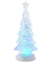 Kurt Adler 10in Battery-operated Led Lit Tree With Water Tablepiece In Blue