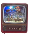 Kurt Adler 10in Battery-operated Musical Water Santa Tv Lantern In Brown