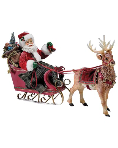 Kurt Adler 10in Santa In Sleigh With Deer In Multi