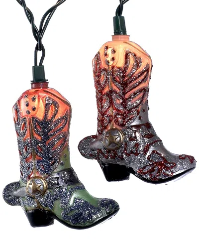 Kurt Adler 10/l Boots Glitter Light Set In Multi