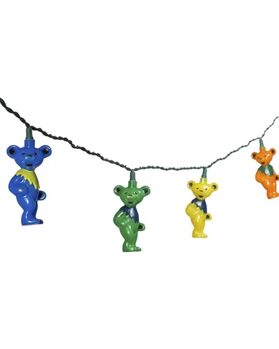 Kurt Adler 10/l Grateful Dead Bears String Light Set In Multi
