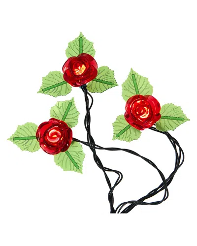 Kurt Adler 10/l Led Red Rose Light Set In Multicolor