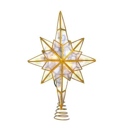 Kurt Adler 10-light Led Capiz Star Tree Topper In White