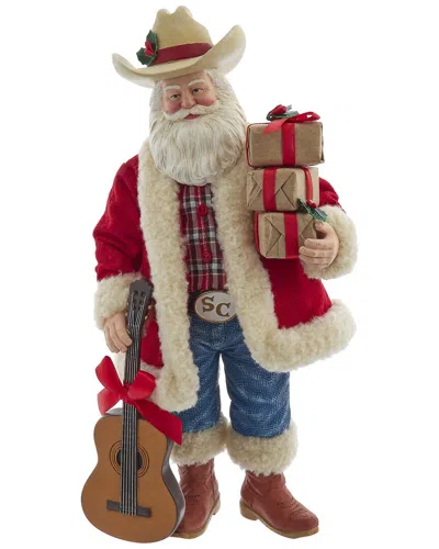 Kurt Adler 11-inch Fabriché Western Santa With Guitar In Multi