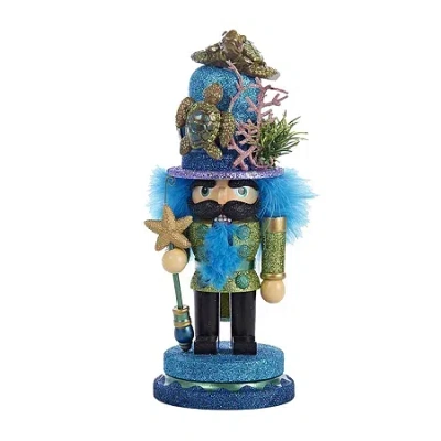 Kurt Adler 11-inch Hollywood Nutcracker With Sea Turtle Hat In Multi