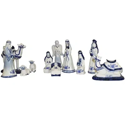 Kurt Adler 11-pc. Delft Blue Nativity Set In Multi
