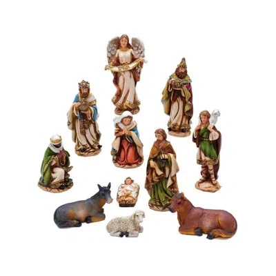 Kurt Adler 11 Piece Nativity Figures Set In Multicolor
