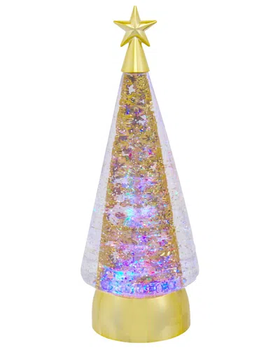 Kurt Adler 11.5-inch Battery-operated Usb Led Rotating Christmas Tree In Multi