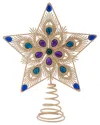 Kurt Adler 11.5in Gem Stones Star Tree Topper In Gold