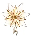 Kurt Adler 11.75-inch Ul 10-light Gold Tin Double Point Capiz Star Treetop In Gold