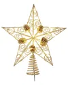Kurt Adler 11.75in 30l Fairy Lite Star Tree Topper In Gold