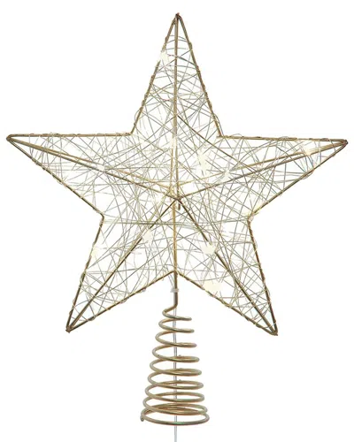Kurt Adler 11.8-inch Battery Operated 5-point Metal Star Tree Topper In Gold