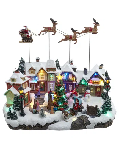 Kurt Adler 11.8in Multicolored Led Lighted Musical Santa & Sleigh Tablepiece In Yellow