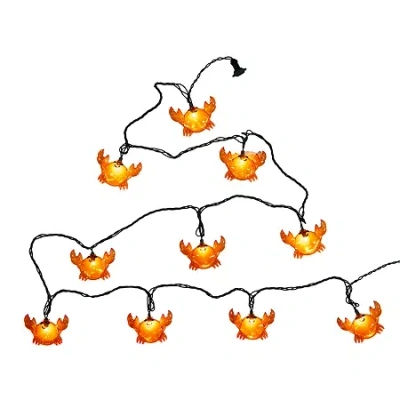 Kurt Adler 12' 10-light Crab String Lights In Red