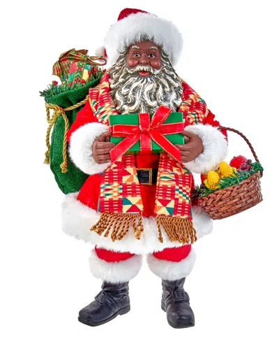 Kurt Adler 12" Fabriche Kwanzaa Santa In Multicolored