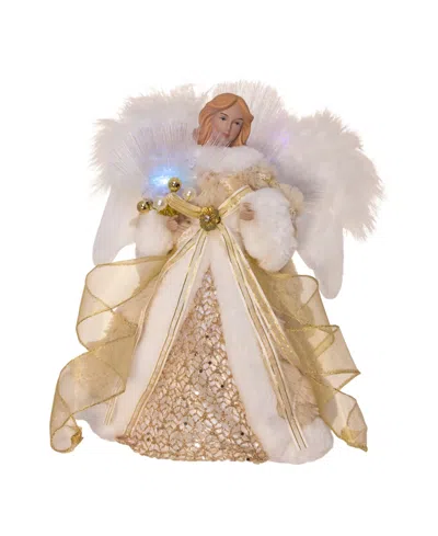 Kurt Adler 12in Fiber Optic Led Angel Tree Topper In Brown
