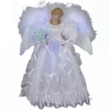 Kurt Adler 12" Fiber-optic White And Silver Angel Led Lighted Treetopper In Silver