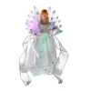 Kurt Adler 12" Fiber-optic White And Silver Angel Led Lighted Treetopper In Multi